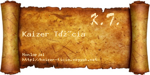Kaizer Tícia névjegykártya